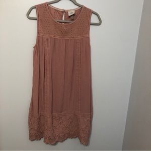 NWOT Pink drop waist dress